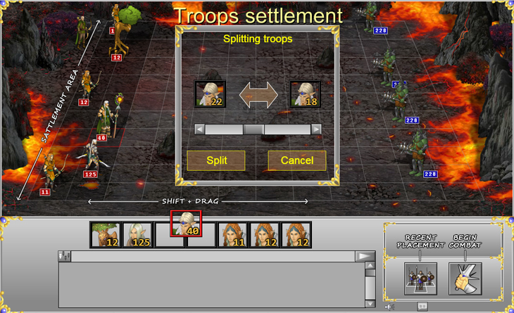 Troops settlement